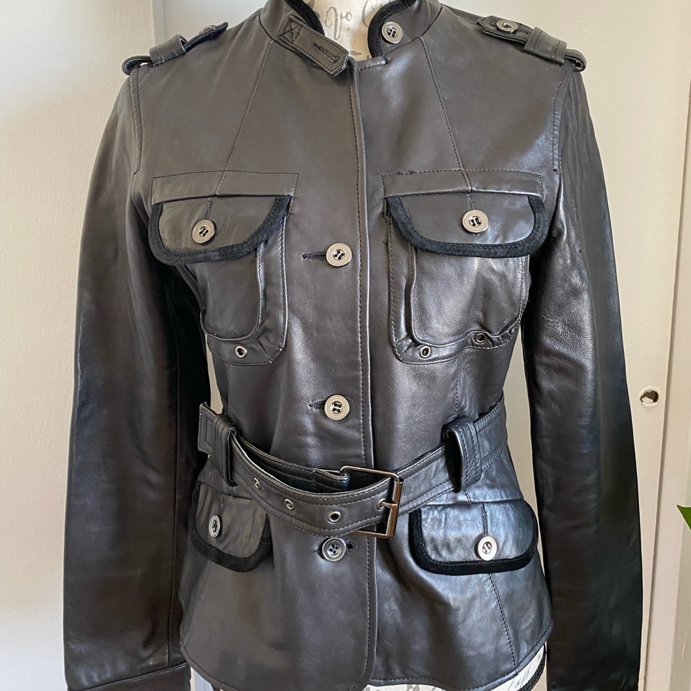 Knoles & Carter belted leather Jacket